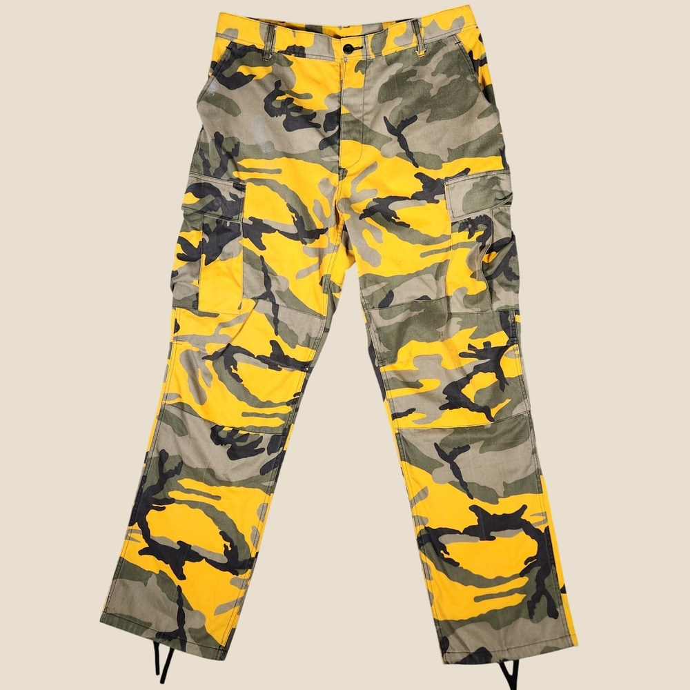 Rothco Cargo Pants Mens Large Regular Ultra Force BDU Yellow Camo EUC
